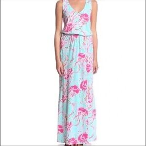 Lilly Pulitzer Jellies Be Jammin Maxi Dress Size Small. Pink blue orange beach